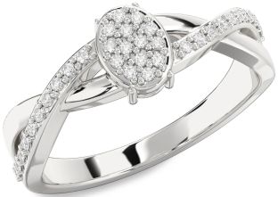 Diamond Platinum Knot Round Promise Ring