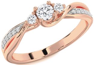 Diamond Rose Gold Round Promise Ring