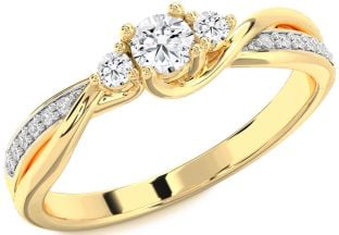 Diamond Gold Round Promise Ring