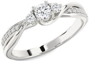 Diamond Platinum Round Promise Ring
