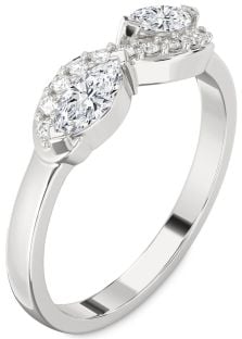 Diamond White Gold Infinity Marquise Two Stone Ring
