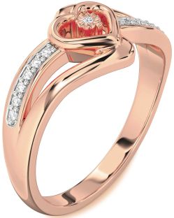 Diamond Rose Gold Heart Promise Ring