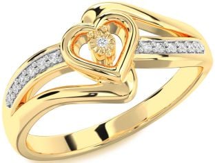 Diamond Gold Heart Promise Ring