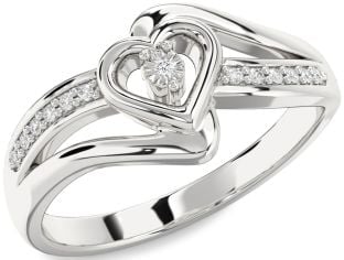 Diamond Platinum Heart Promise Ring