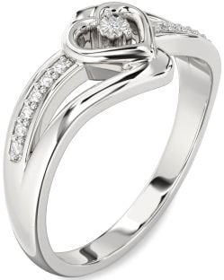 Diamond White Gold Heart Promise Ring