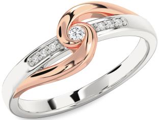 Diamond Platinum & Rose Gold Knot Promise Ring