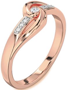 Diamond Rose Gold Knot Round Promise Ring