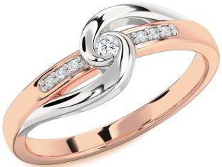 Diamond Platinum & Rose Gold Knot Promise Ring