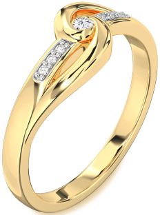 Diamond Gold Knot Round Promise Ring