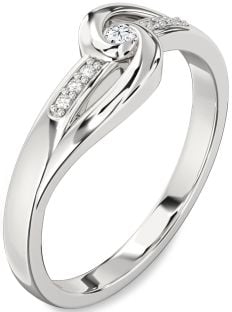 Diamond White Gold Knot Round Promise Ring