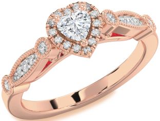 Diamond Rose Gold Heart Promise Ring