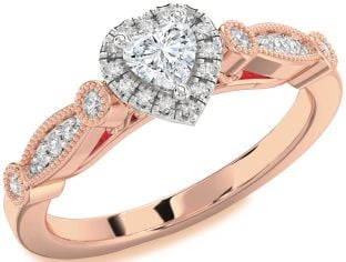 Diamond White Rose Gold Heart Promise Ring