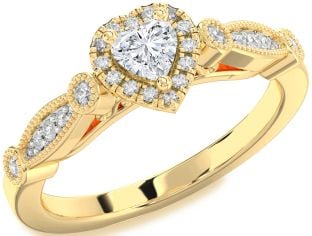 Diamond Gold Heart Promise Ring