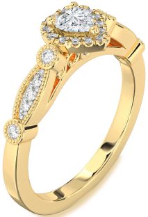 Diamond Gold Heart Promise Ring