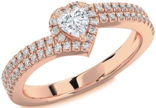 Diamond Rose Gold Heart Promise Ring