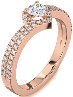 Diamond Rose Gold Heart Pave Promise Ring