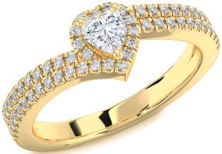 Diamond Gold Heart Promise Ring