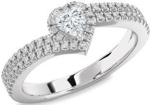 Diamond Platinum Heart Promise Ring