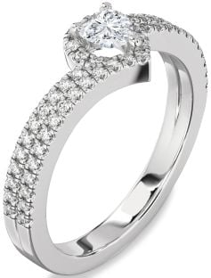 Diamond White Gold Heart Pave Promise Ring
