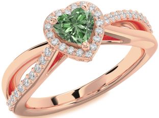 Diamond Amethyst Rose Gold Heart Halo Engagement Ring