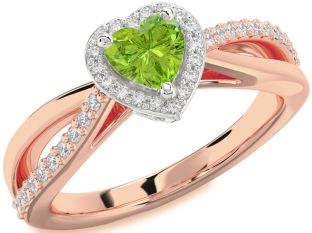 Diamond Amethyst Platinum & Rose Gold Heart Halo Engagement Ring