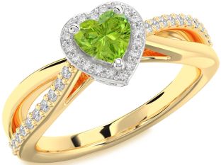 Diamond Amethyst Platinum & Yellow Gold Heart Halo Engagement Ring