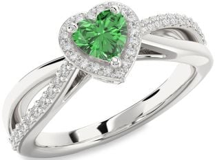 Diamond Amethyst Platinum Heart Halo Engagement Ring