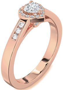 Diamond Rose Gold Heart Promise Ring