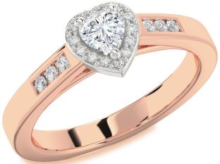 Diamond White Rose Gold Heart Promise Ring