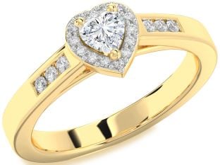 Diamond Gold Heart Promise Ring