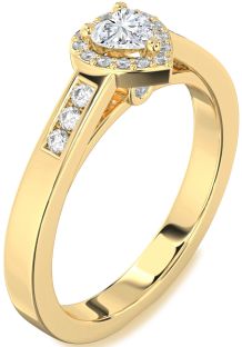 Diamond Gold Heart Promise Ring