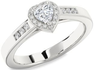 Diamond Platinum Heart Promise Ring