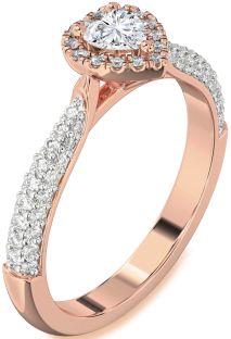 Diamond Rose Gold Heart Pave Promise Ring