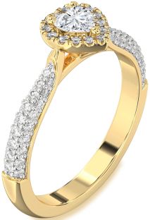 Diamond Gold Heart Pave Promise Ring