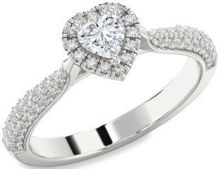 Diamond Platinum Heart Promise Ring