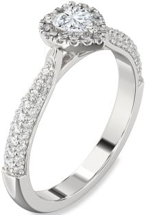 Diamond White Gold Heart Pave Promise Ring
