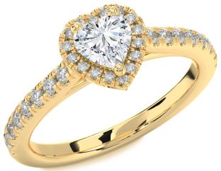 Diamond Gold Heart Promise Ring