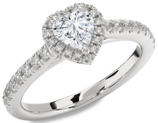 Diamond Platinum Heart Promise Ring