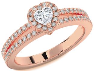 Diamond Rose Gold Heart Promise Ring