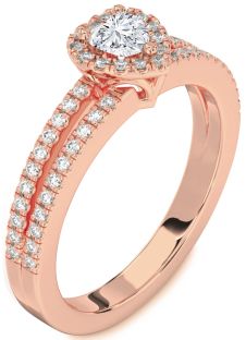 Diamond Rose Gold Heart Pave Promise Ring