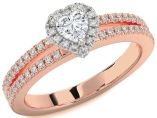 Diamond White Rose Gold Heart Promise Ring