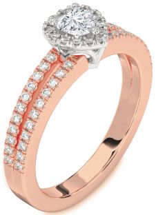 Diamond White Rose Gold Heart Pave Promise Ring