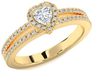 Diamond Gold Heart Promise Ring