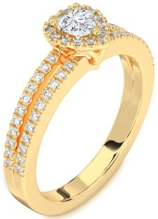 Diamond Gold Heart Pave Promise Ring