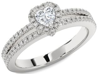 Diamond Platinum Heart Promise Ring