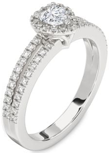 Diamond White Gold Heart Pave Promise Ring