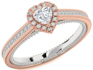 Diamond White Rose Gold Heart Promise Ring