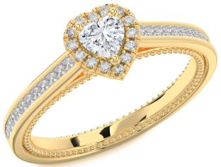 Diamond Gold Heart Promise Ring