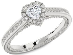 Diamond Platinum Heart Promise Ring