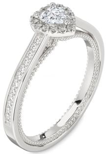 Diamond White Gold Heart Pave Promise Ring